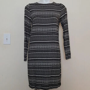 H&M Black & White Long Sleeve Dress